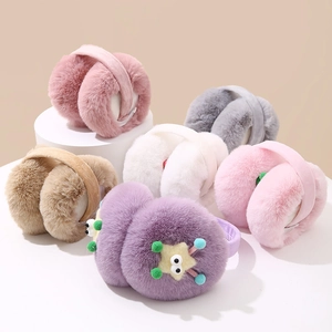 Warm winter earmuffs for children with cute star plush decoration in multiple colors