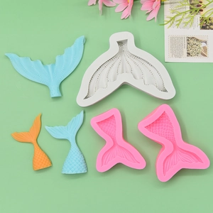 Mermaid tail silicone molds in various sizes for cake decorating and DIY baking crafts