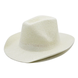 Classic off-white woven straw Panama hat with fedora crown for summer sun protection