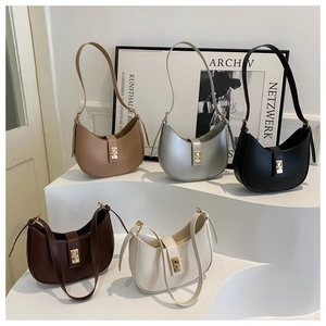 Retro minimalist hobo bags in multiple colors with gold buckles and leather finish