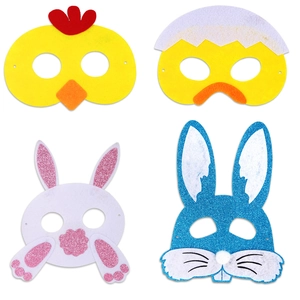 Colorful felt Easter animal masks for kids including chick and bunny party decorations