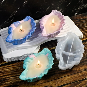 Siliconen Mal In De Vorm Van Een Schelp Met Golfplaat Voor Doe-het-zelf Aromatherapie Kaars Gips Epoxyhars Maken