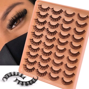 Mixed Styles False Eyelashes Synthetic Fiber DD Curl Russian Volume 3D Dense Natural Soft Handmade Reusable