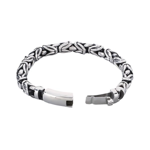 Punk vintage Byzantine chain bracelet for men in 18k vacuum plated stainless steel