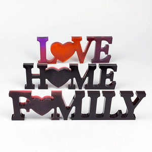 DIY silicone molds for HOME FAMILY LOVE resin signs with heart-shaped O letter design