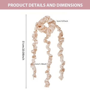 Champagne satin jellyfish heatless hair curler with dimensions 51cm length and 5cm diameter