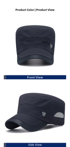 Detail view of quick-dry sun hat showing breathable mesh and fashion metal badge