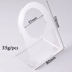 Detailed size specifications for transparent acrylic display stand 116mm height