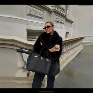 Manteau En Fausse Fourrure Pour Femmes Revers Mi-Long Poilu Hiver Chaud Peluche Vêtements De Dessus Streetwear Luxe