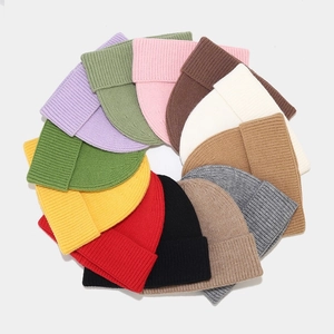Colorful ribbed knit beanies in multiple shades for autumn and winter outdoor warmth