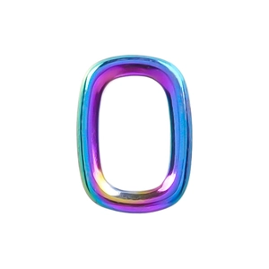 Detailed close-up of rainbow gradient geometric hollow square pendant charm for jewelry making