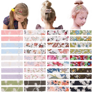 Floral Fabric Hair Clips Embroidered Alligator Clips Handmade Hair Accessories For Kids Girls Sweet Style