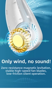 Detail of bladeless neck fan magnetic levitation motor and silent turbine structure