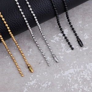 Chaînes à billes en acier inoxydable poli en or, argent et noir pour colliers DIY