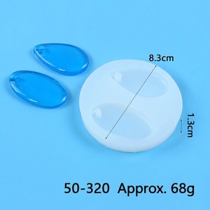 Macro view of teardrop-shaped silicone mold for DIY crystal resin earrings and pendants