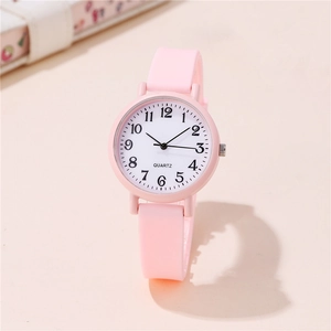 Reloj de Cuarzo con Correa de Silicona Minimalista para Estudiantes Reloj de Pulsera Deportivo Casual de Moda con Caja de Aleación Espejo de Vidrio Esfera Redonda