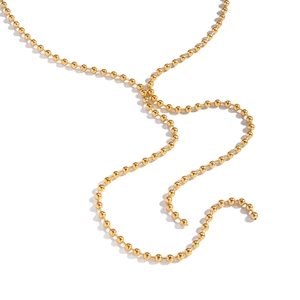 Minimalist gold stainless steel ball fringe necklace for women elegant jewelry