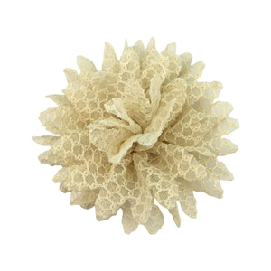 Beige 11cm layered lace chiffon sunflower accessory for hats and DIY hair accessories
