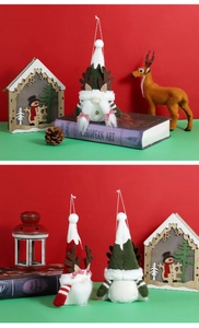 Gnomes de Noël avec bois de renne et boucles de suspension pour décorer le sapin