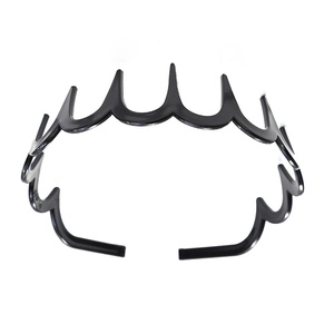 Classic black wavy headband with comb teeth for hair styling and securing hair