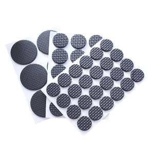 Self-adhesive black EVA rubber furniture pads with anti-slip texture for floor protection