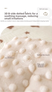Detail of soft minky dot fabric on stroller cushion with breathable 3D texture