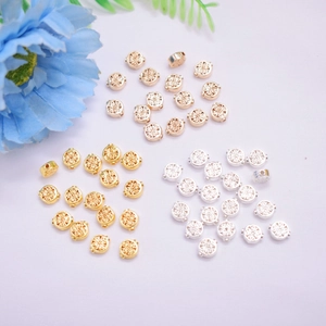 14K gold filled hollow floral spacers in gold, rose gold and silver for jewelry making