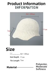 White knitted flying hat for women featuring a breathable summer duckbill cap design