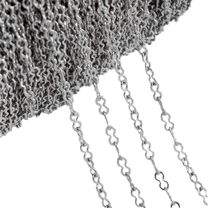 Gourd-shaped stainless steel DIY jewelry chain in polished silver for necklace making
