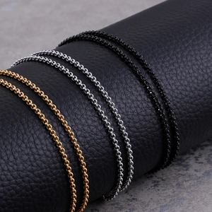 Collier Chaîne Rolo Acier Titane Hommes Femmes Minimaliste Unisexe Bijoux De Chaîne De Base Avec Fermoir Mousqueton Punk