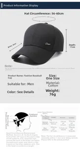 Tabella delle taglie per cappello da baseball con misure e istruzioni per la testa