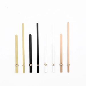 Minimalist aluminum clock hands set in gold black white and rose gold finishes