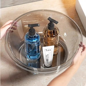 Thickened transparent grey PET washbasin in large size for bathroom and kitchen use