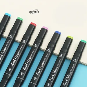 Set di pennarelli a doppia punta larga e fine per disegno artistico professionale