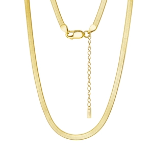 Polished S925 sterling silver gold-plated snake chain necklace with lobster clasp