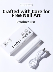 Portable handheld 3W nail lamp set with USB cable and 180mAh battery package