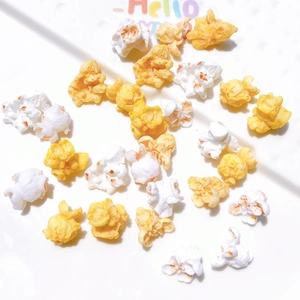 Simulation Popcorn Charms Resin Food Miniature Beads For DIY Jewelry Making Phone Case Decor Scrapbooking Accessories