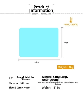 30x40cm light blue silicone placemat, heat resistant from -40 to 230 degrees Celsius