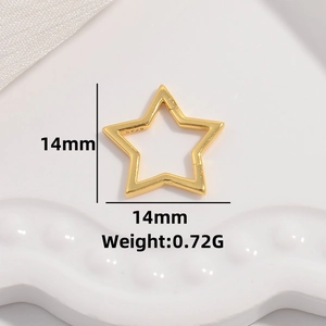 Minimalist S925 sterling silver star shaped spring clasp with golden finish for jewelry