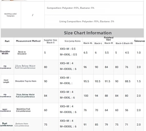 Detailed size chart and fabric composition for the sequin party dress in black