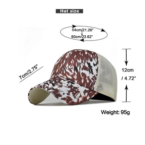 Size chart showing baseball cap dimensions: 54-60cm circumference and 7cm brim