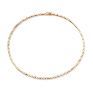 Elegant 2mm moissanite tennis necklace in gold plating with a circular arrangement