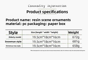 Detailed size specifications for Christmas rotating train resin music box ornament