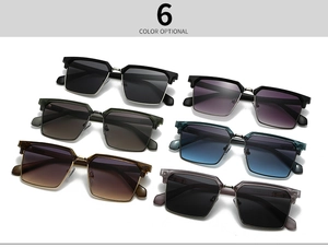 Detailed view of square frame sunglasses available in six stylish color combinations