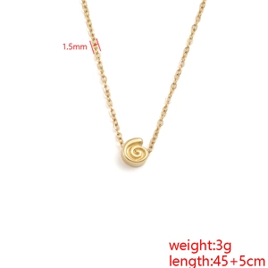 Golden seashell spiral pendant necklace in stainless steel with 45+5cm chain detail