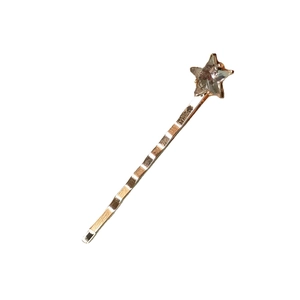 Star-shaped rose gold hair clip with sparkling rhinestone accent for women