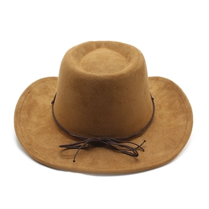 Chapeau de style ethnique kaki à large bord avec cordon décoratif pour voyage