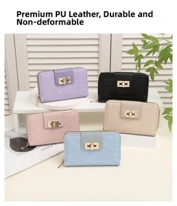 Multiple colors of stone pattern PU leather long wallets with golden twist lock