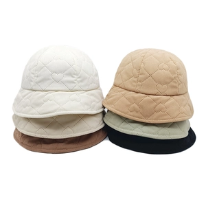 Bucket Hat Heart Quilted Corduroy Cotton Polyester Warm Retro Japanese Style Autumn Winter Fisherman Hat For Women