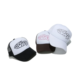 Trucker Hat Mesh Baseball Cap Polyester Atmungsaktiver Sonnenschutz Cartoon Stickerei Buchstaben Streetwear Unisex
